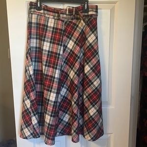 H&M plaid midi skirt
